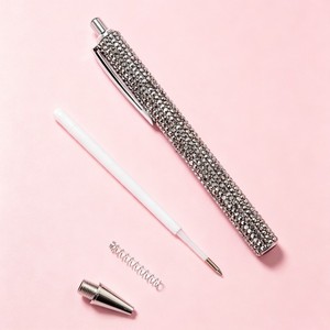 <span class=keywords><strong>Stylo</strong></span> bille rétractable en métal haut de gamme avec incrustation de strass, <span class=keywords><strong>stylo</strong></span> gel en gros avec logo personnalisé, idéal pour l'écriture quotidienne - Product Image 5