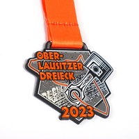 Médaille de course en alliage de zinc 3D rotative en émail, motif astronaute personnalisé, avec cordon imprimé – Vente en gros