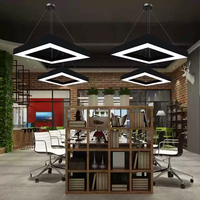 Luminaire suspendu carré moderne de haute qualité, style industriel créatif, éclairage linéaire LED pour bureau