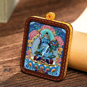 Thangka de décoration intérieure peinte à la main, représentant Manjushri, Bouddha de la médecine, Palden Lhamo, Jambhala jaune, Tara verte, Wuye Buddha, Tsa Tsa - Product Image 2