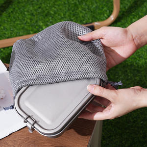 Outdoor Pure Titanium Sealed <b>Lunch</b> <b>Box</b> Rectangle Silver Gray With Lid For Camping Picnic Student Use - Product Image 3