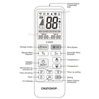 Control Remoto Universal Inalámbrico para Aire Acondicionado, Personalizable OEM/ODM, de Plástico, con Pantalla LED Digital, Función de Temporizador y Temperatura