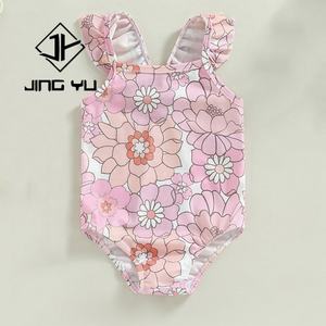 Popular Custom Baby Swimsuits Eco-friendly Polyester Kids Swimwear Manufacturing Printed Ruffles Children Swimsuits - Product Image 5