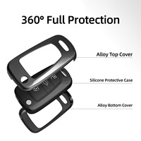 Étui de clé de voiture pliable en alliage de zinc de luxe pour hommes, compatible avec Beijing Motors Verna Accent Elantra Avante Sonata VIII