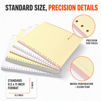 Papier autocopiant certifié pour formulaires continus 241x279mm 2-3 plis NCR CFB avec dos couché lisse pour impression numérique/sublimation - Facture