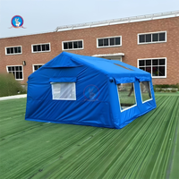 Tente extérieure pour abri gonflable portable avec cordes coupe-vent Tissu Oxford pour tente de camping de sauvetage d'urgence