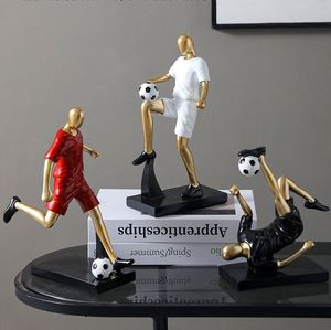 Modern Soccer Ornaments Resin Figure Sculpture Crafts Football Player Handicraft Home Living Room Desktop Decoration - Product Image 2