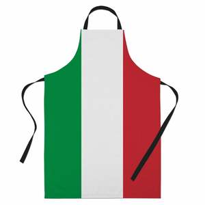 Delantales de Cocina Personalizados con Diseño de Logotipo de la Bandera de Italia, Delantales de Chef Impermeables de Poliéster para Mujeres y Hombres - Product Image 1