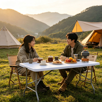 Nouvelle table de camping légère en plastique moderne pour événements en plein air, pour usage hôtelier