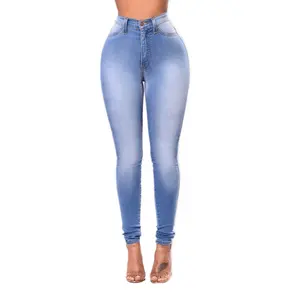 classic basic denim pants sexy trousers skinny high waist jeans women