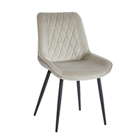 Fauteuil rembourré en métal noir durable avec revêtement beige ou tissu personnalisé pour restaurant
