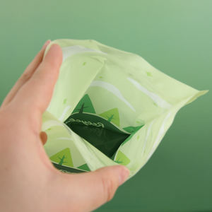 Kualitas tinggi kustom Biodegradable daur ulang berdiri kantong MOQ rendah makanan kering kemasan ritsleting tas dengan Logo kantong plastik - Product Image 3
