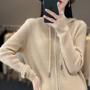 Fabricante de Suéteres de Cashmere 2026, <span class=keywords><strong>Hoodie</strong></span> de Cashmere Personalizado com Logo, <span class=keywords><strong>Cardigan</strong></span> de Cor Sólida, <span class=keywords><strong>Hoodie</strong></span> Tricotado Casual, Jaqueta de Cashmere - Product Image 2