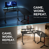 Bureau de jeu AOR RGB LED en fibre de carbone, table de jeu PC à domicile, bureau ergonomique avec cadre métallique, porte-gobelet, crochet pour casque, vente en gros d'usine