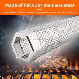 أنبوب تدخين محمول يعمل بالفحم، أداة شواء، مولد دخان ساخن/بارد للمطبخ الخارجي - مصنوع من الفولاذ المقاوم للصدأ/المعدن - Product Image 4