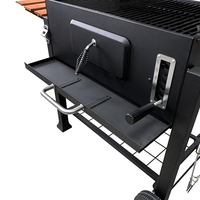 Barbecues de luxe modernes en acier émaillé réglables, four à charbon de bois pliable sans fumée pour camping extérieur sur chariot