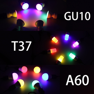 Nuevo <span class=keywords><strong>LED</strong></span> T37/A60/GU10 Luz de color E27/<span class=keywords><strong>E14</strong></span> IP20 <span class=keywords><strong>7W</strong></span>/9W 6 colores Luz de plástico Diseño moderno para la decoración del festival - Product Image 4