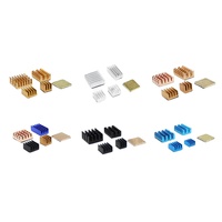 Kit de Disipador de Calor de Cobre/Aluminio con Adhesivo para Raspberry Pi 3B/4B, 5 Piezas/Juego para Refrigeración de Chips y Conducción Térmica