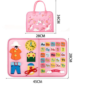 Vente chaude Montessori Jouets Éducatifs Pliant Voyage <span class=keywords><strong>BusyBoard</strong></span> avec Feutre Matériel pour les Activités des Tout-Petits - Product Image 2