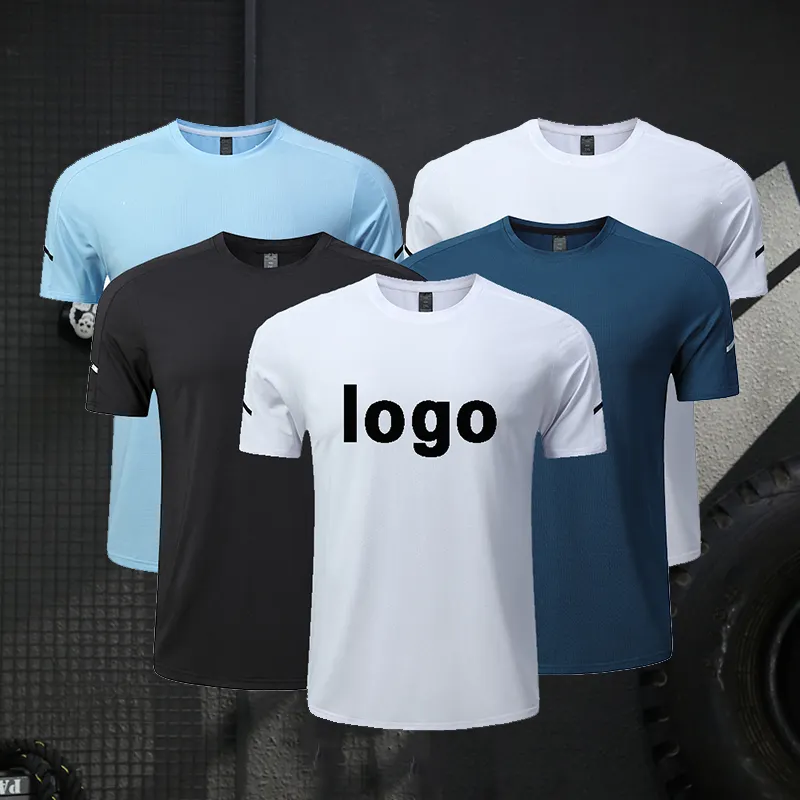 Vente en gros de haute qualité à séchage rapide Fitness Sport Gym t-shirt logo personnalisé décontracté à manches courtes vêtements de jogging pour hommes