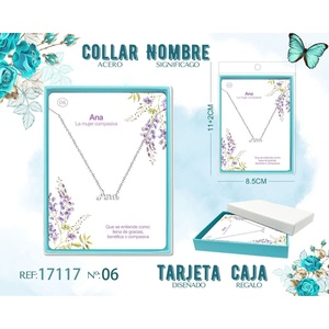 Collana con nome in acciaio placcato argento Ana-gioielli personalizzati