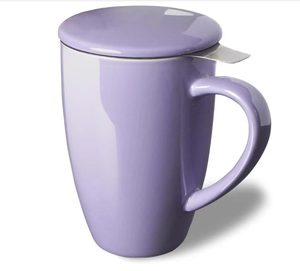 Taza de Té de Porcelana con Infusor y Tapa, Taza de Cerámica para Té con Filtro, Taza para Té de Hojas Sueltas - Product Image 1