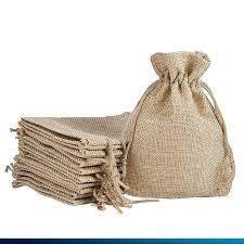Wholesale Custom Striped Jute <b>Drawstring</b> <b>Bag</b> Burlap Gift <b>Bag</b> with PatternedStripes - Product Image 5