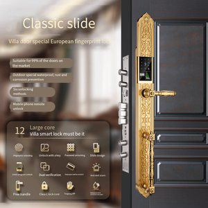 Nueva llegada de latón Magnífica cerradura de puerta Inteligente Europea Seguridad Huella digital Cerradura de puerta digital - Product Image 5