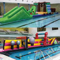 Jeu d'obstacles gonflable d'eau de parc aquatique de piscine parcours d'obstacles gonflable d'eau à vendre jeu de défi