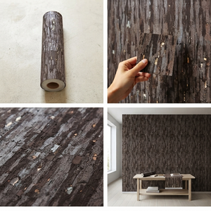 Papier peint <span class=keywords><strong>mural</strong></span> rustique en bois naturel avec incrustation de feuille, effet vintage, faible MOQ, vente en gros d'usine - Product Image 3