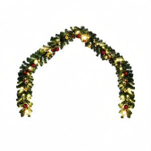 Guirnalda Navideña LED con Decoración de Piñas Verdes, Luces Blancas, Estilo Tradicional, para Montar en Pared, con Enchufe, 787.4 - Product Image 1