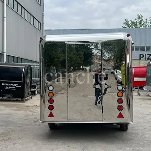 Chariot de nourriture mobile en acier inoxydable de qualité britannique, kiosque à café et biscuits en plein air, remorque alimentaire mobile - Product Image 3