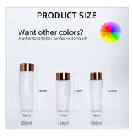 Cosmétique Gel Soins de La Peau Du Visage En Plastique PET 100ml 120ml 150ml 180ml 200ml Bouteilles De Toner Avec Or Argent Bouchon À Vis En Gros