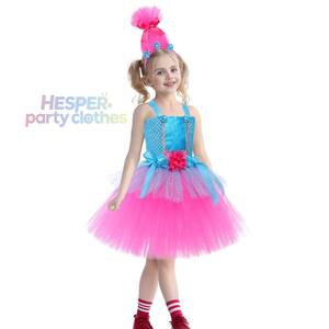 Robe tutu HP Fashion Little Mermaid pour enfants, costumes de princesse, jupes sans manches violettes pour filles avec accessoires pour cheveux - Product Image 1