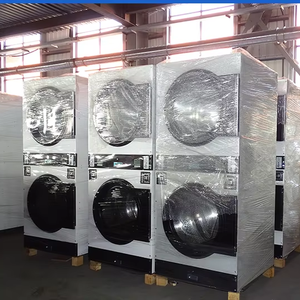 20kg Industrial Commercial Laundry Washing Drying Machine <strong>Stacked</strong> <strong>Washer</strong> <strong>Dryer</strong> with Steam Heating for Laundromat - Product Image 1