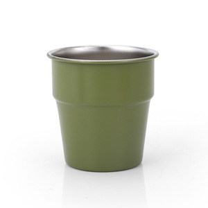 แก้วน้ำสำหรับตั้งแคมป์กลางแจ้งแบบวางซ้อนกันได้ 304 สแตนเลสสตีล 300 มล. ถ้วยกาแฟแบบพกพาน้ำหนักเบาสำหรับการเดินทางปิกนิก - Product Image 2