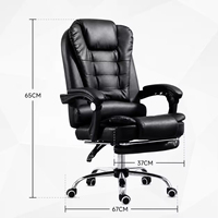 Kursi Kantor Eksekutif Modern Pijat Putar Ergonomis Kulit PU Grosir Boss dengan Sandaran Kaki dan Ketinggian yang Dapat Disesuaikan