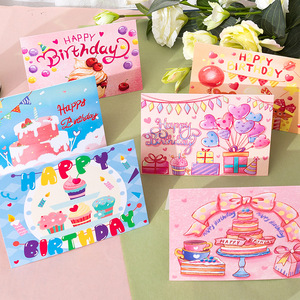 Grandes cartes de vœux <span class=keywords><strong>d</strong></span>'<span class=keywords><strong>anniversaire</strong></span> écologiques modernes 15x10CM avec 24 motifs, impression offset sur papier pour adultes et enfants - Product Image 3