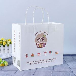 ZJPACK Recyclable <b>Biodegradable</b> White Kraft <b>Paper</b> Customer Shopping Bags Handle Custom Logo Silk Screen Printed <b>Paper</b> Bags - Product Image 3