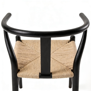 Silla de Comedor Moderna de Madera Maciza de Grado Comercial con Asiento de Cuerda Trenzada, Duradera para Restaurante, Hotel, Cafetería, Oficina, Cocina y Hogar - Product Image 3