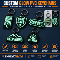 Porte-clés lumineux en PVC pour la course nocturne, pour rester en sécurité, continuer à avancer, être visible, porte-clés de sécurité extérieur, léger, cadeau promotionnel