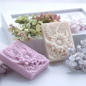 Art Floral Daisy Rectangle Silicone <b>Mold</b>, Premium DIY Handmade <b>Mold</b> for Soap, <b>Cake</b>, Chocolate Craft Making - Product Image 3