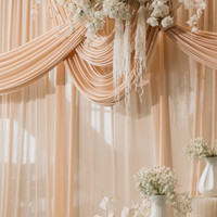 Rideaux de fond de scène pour mariage en extérieur, draperies de plafond en tissu polyester, taille personnalisée, plusieurs couleurs, décoration de mariage