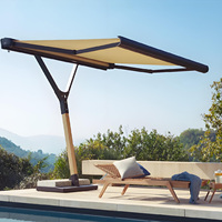 Auvent d'extérieur en aluminium Y à cassette électrique personnalisée pour patio et jardin, à bras pliable et rétractable