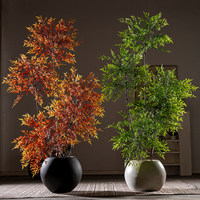 Arbre artificiel Nandina de 7,4 pieds, plante en bambou artificiel pour l'aménagement paysager commercial, décoration intérieure et extérieure avec des feuilles réalistes