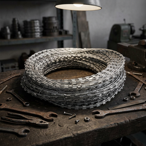Rollos de Alambre de Púas Galvanizado en Caliente Tipo <span class=keywords><strong>Concertina</strong></span> para Cercas Agrícolas, Duradero, Varios Tamaños Estándar y Personalizados Según Sus Necesidades - Product Image 1
