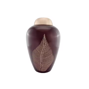 Urna de cremación para adultos con diseño de estampado de flores nuevo hecho a mano único de alta calidad, suministros funerarios de acero/aluminio de Metal verde - Product Image 2