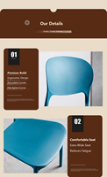 Chaises empilables de couleurs claires en gros pour l'extérieur, mobilier de patio, chaise de jardin en plastique, ensemble de mobilier de jardin extérieur