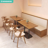 Vente en gros personnalisé Vintage Cafe Shop Restaurant Booth Furniture Set Retro Industrial Style Table et chaises en bois
