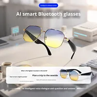 Lunettes Intelligentes Décontractées IA avec Lecture Musicale Sans Fil, Traduction IA UV, Étanchéité IPX-4, Monture en Acier Inoxydable, Recharge Magnétique